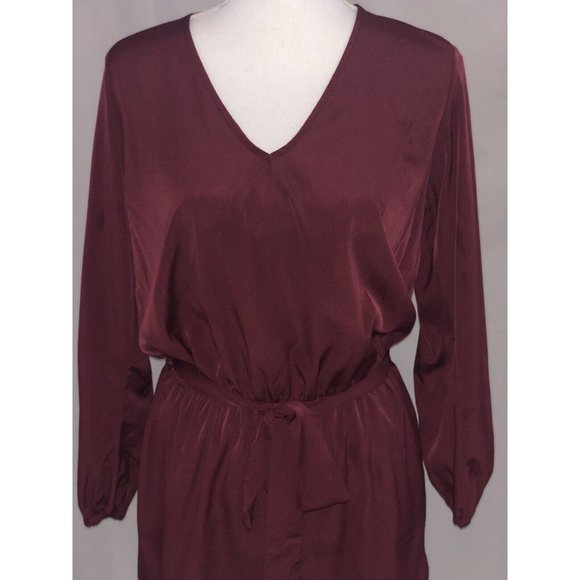 Honey Bunch ~ Long Sleeve Romper~ Burgundy Open Back  ~ Size Large ~ Very Cute! - Picture 3 of 8